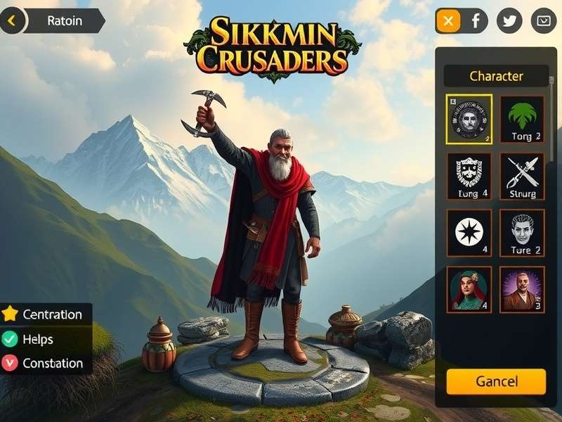 Sikkim Crusaders gameplay screenshot showing Himalayan landscapes